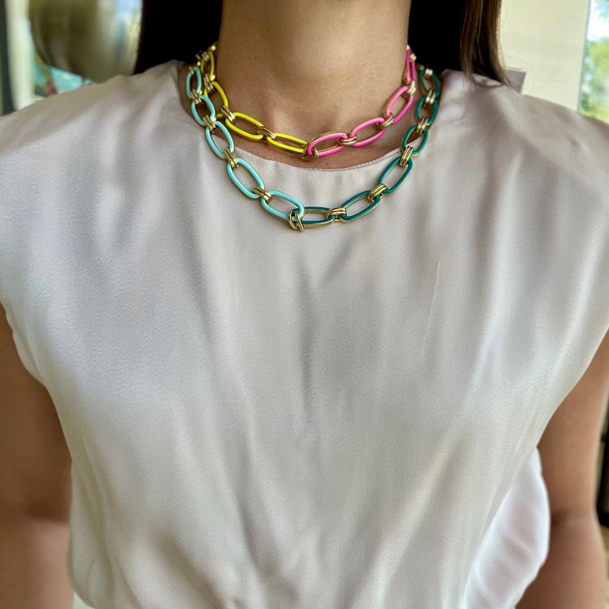 Pink & Yellow Reversible Necklace - Vita Isola