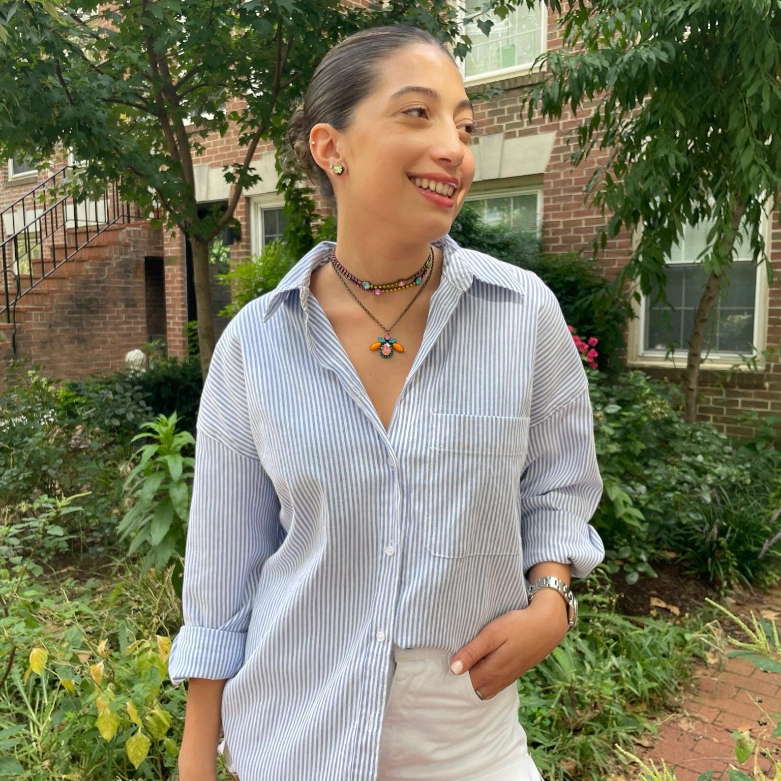 Pink, Yellow, Green & Blue Glass Stones Choker - Vita Isola